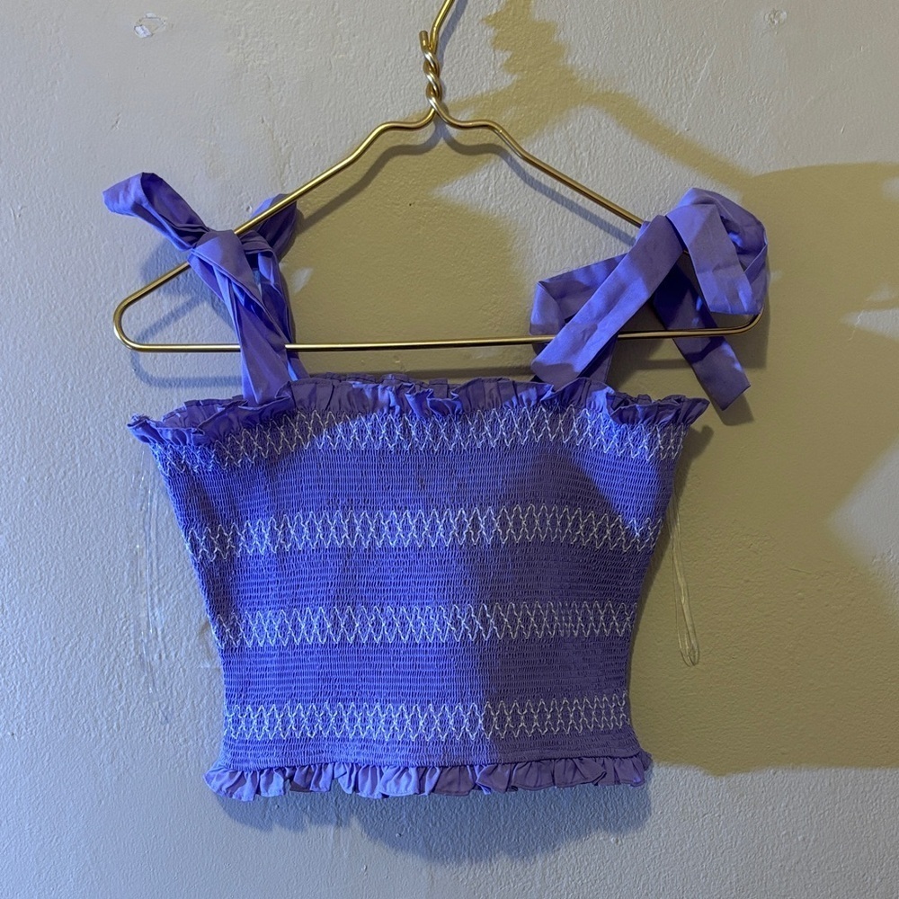 TALULAH Lavender Crop Top with Bow Straps